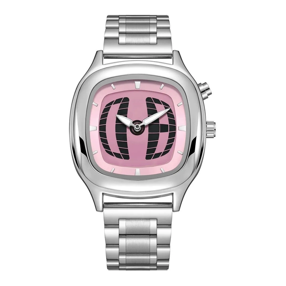 Horloge met roze grafische wijzerplaat